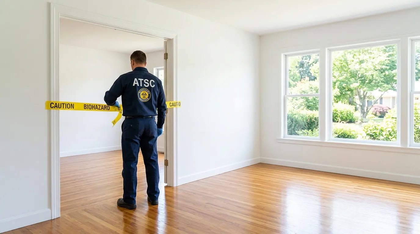 Certified biohazard cleanup crew performing Decomposition Cleanup in Asheboro